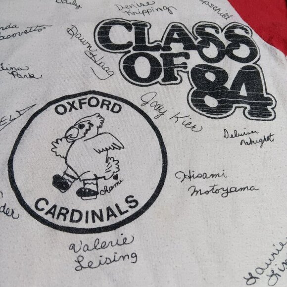 Vintage Boys 6-8 1984 Baseball Ringer Oxford Cardinals Class Of 84 Raglan T-Shir - Picture 3 of 5